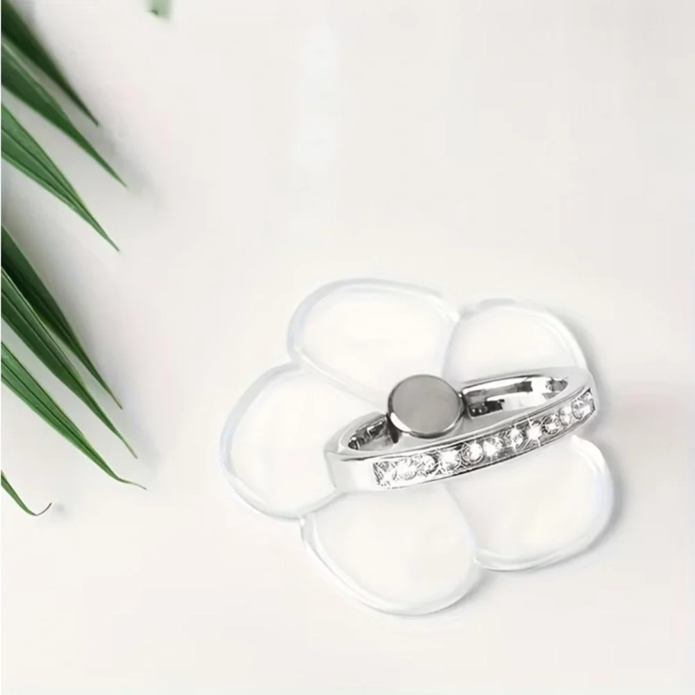 NEW 2pc Phone Accessory Bundle Crystal Ring Holder + Pearl Beaded Charm Strap